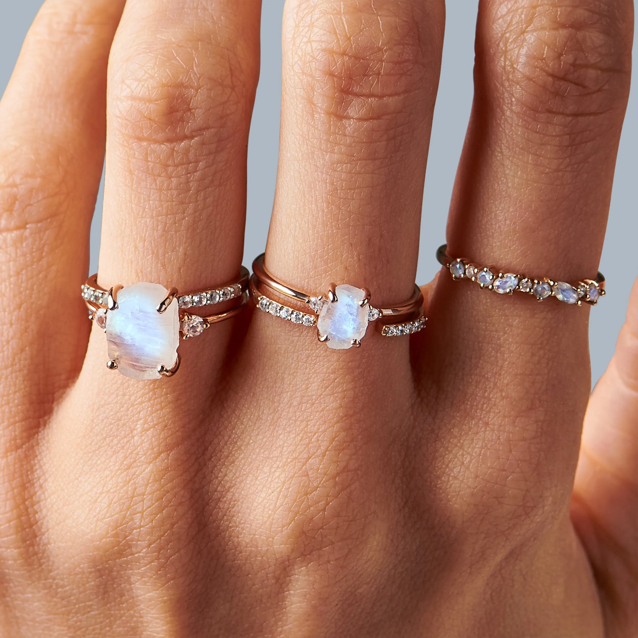 Moonstone Diamond Ring - Raw Allure