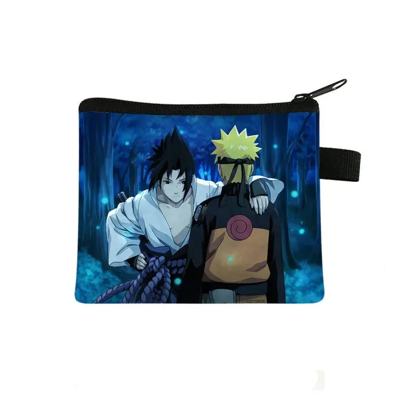 Naruto Men Women Childern Wallet Anime Uzumaki Cartoon Fashion Bank Card Key Coin Purse Print Adult Office Mini Storage Bag Gift