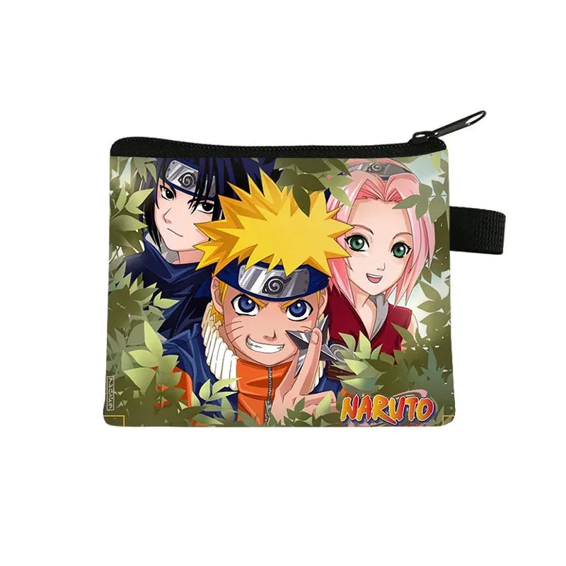 Naruto Men Women Childern Wallet Anime Uzumaki Cartoon Fashion Bank Card Key Coin Purse Print Adult Office Mini Storage Bag Gift