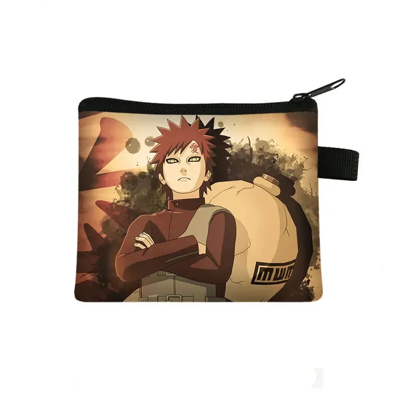 Naruto Men Women Childern Wallet Anime Uzumaki Cartoon Fashion Bank Card Key Coin Purse Print Adult Office Mini Storage Bag Gift