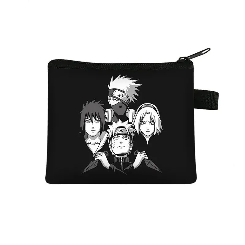 Naruto Men Women Childern Wallet Anime Uzumaki Cartoon Fashion Bank Card Key Coin Purse Print Adult Office Mini Storage Bag Gift