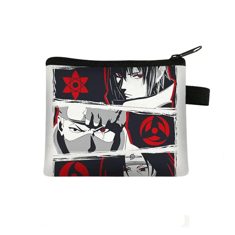 Naruto Men Women Childern Wallet Anime Uzumaki Cartoon Fashion Bank Card Key Coin Purse Print Adult Office Mini Storage Bag Gift