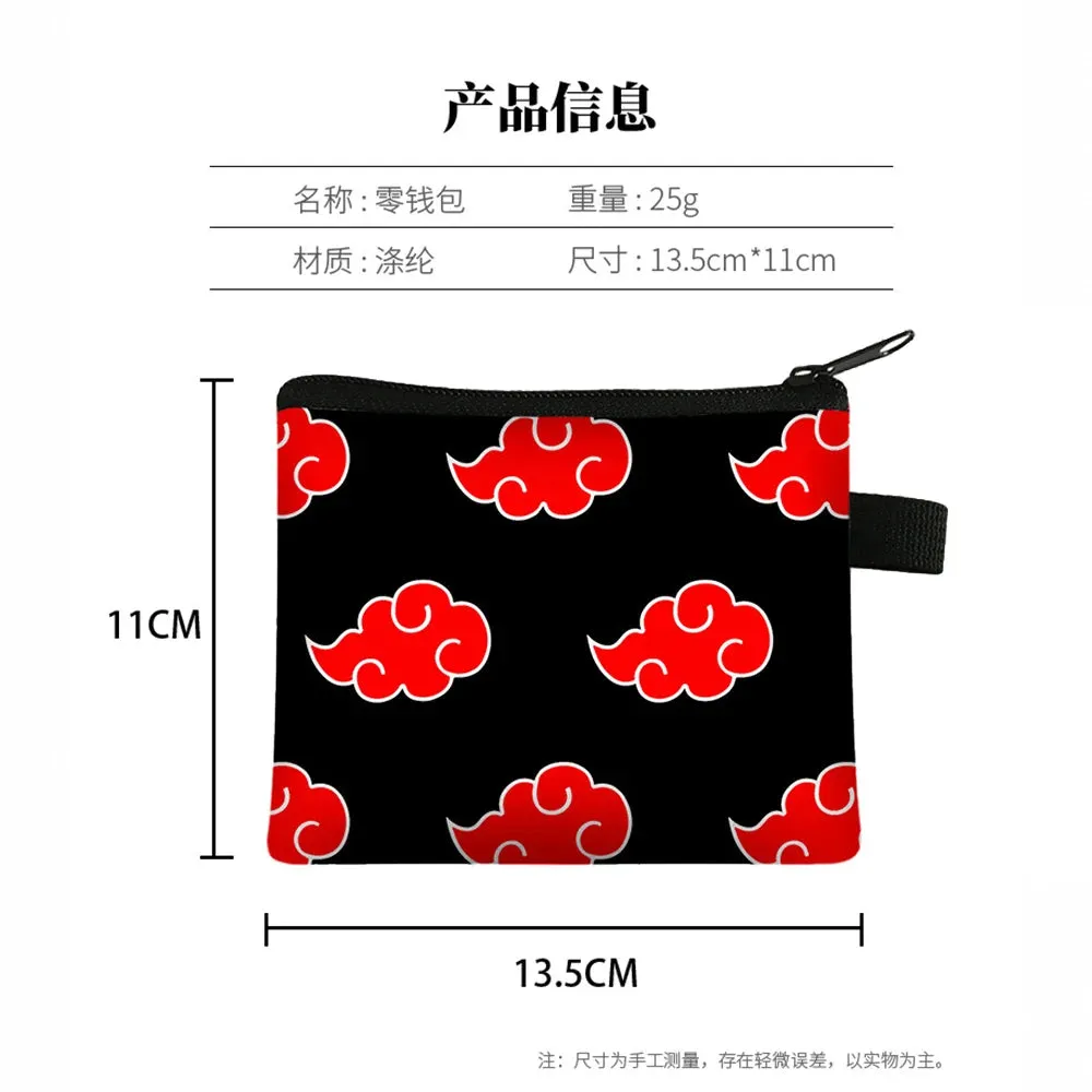 Naruto Men Women Childern Wallet Anime Uzumaki Cartoon Fashion Bank Card Key Coin Purse Print Adult Office Mini Storage Bag Gift