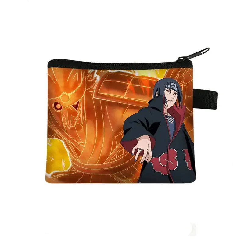 Naruto Men Women Childern Wallet Anime Uzumaki Cartoon Fashion Bank Card Key Coin Purse Print Adult Office Mini Storage Bag Gift