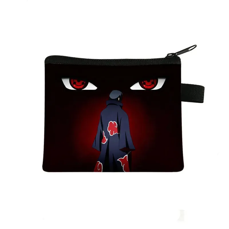 Naruto Men Women Childern Wallet Anime Uzumaki Cartoon Fashion Bank Card Key Coin Purse Print Adult Office Mini Storage Bag Gift