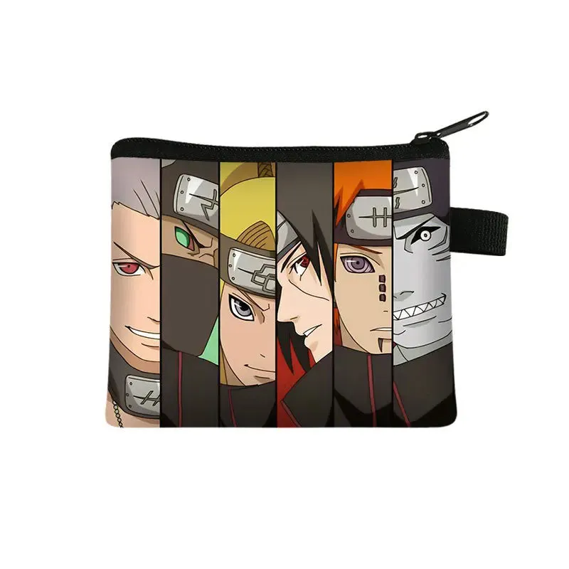 Naruto Men Women Childern Wallet Anime Uzumaki Cartoon Fashion Bank Card Key Coin Purse Print Adult Office Mini Storage Bag Gift