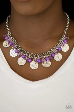 Paparazzi Accessories  - Beachfront Babe #N81 Peg - Purple Necklace