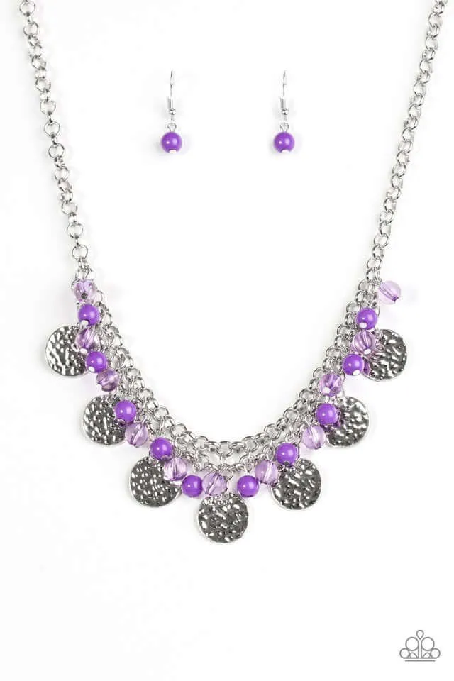 Paparazzi Accessories  - Beachfront Babe #N81 Peg - Purple Necklace