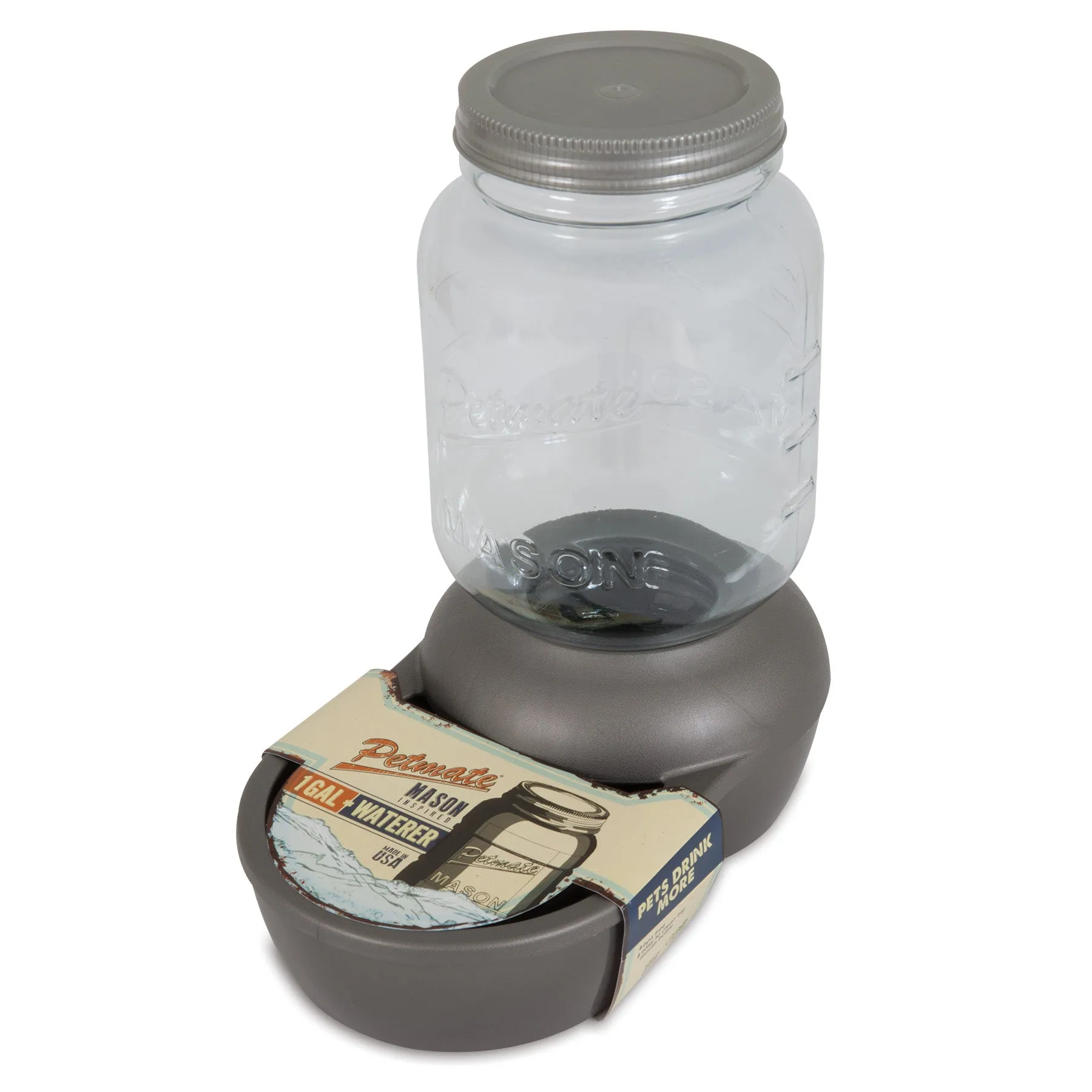 Petmate 1-Gallon Mason Jar Gravity Pet Waterer