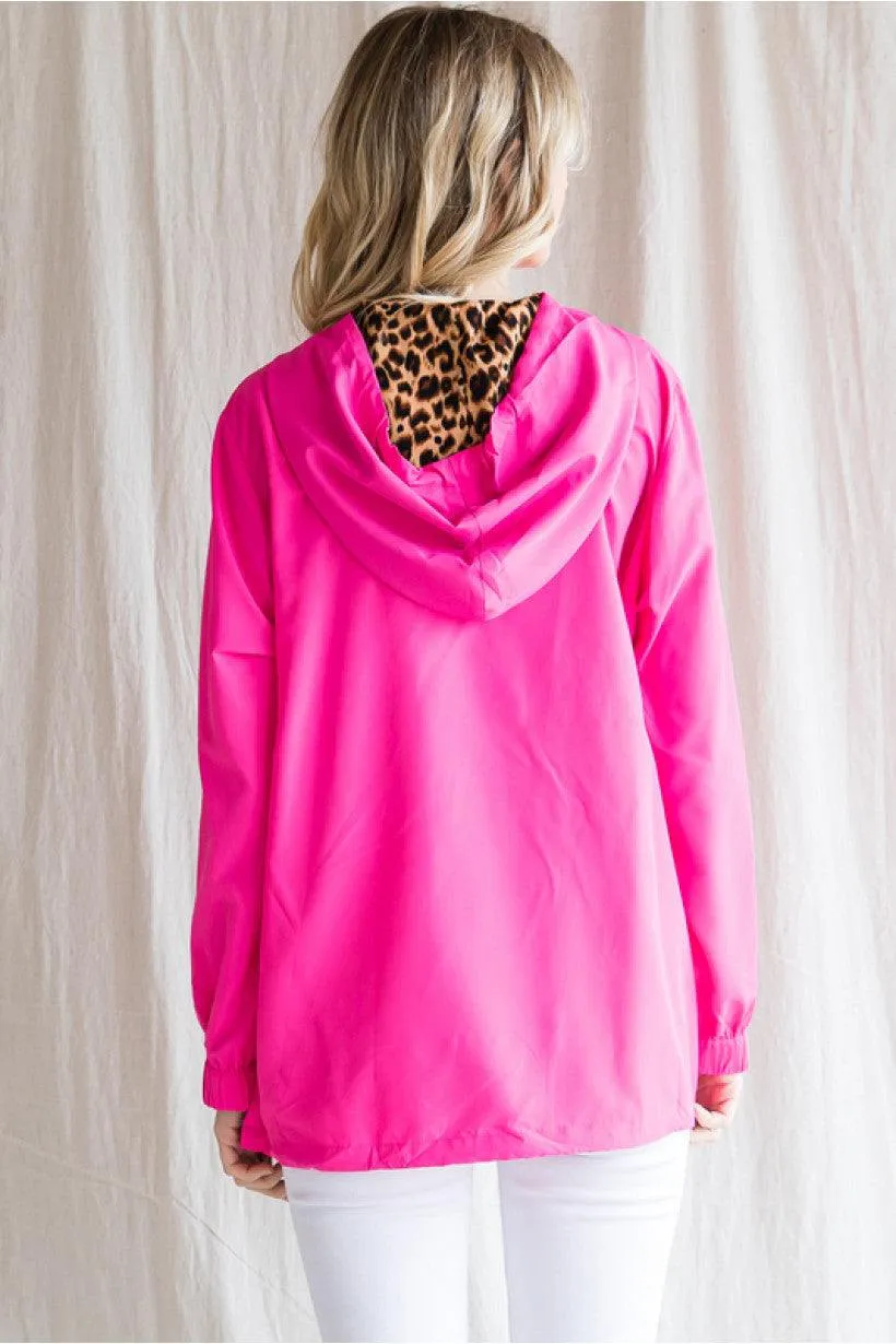 Pink Leopard Windbreaker