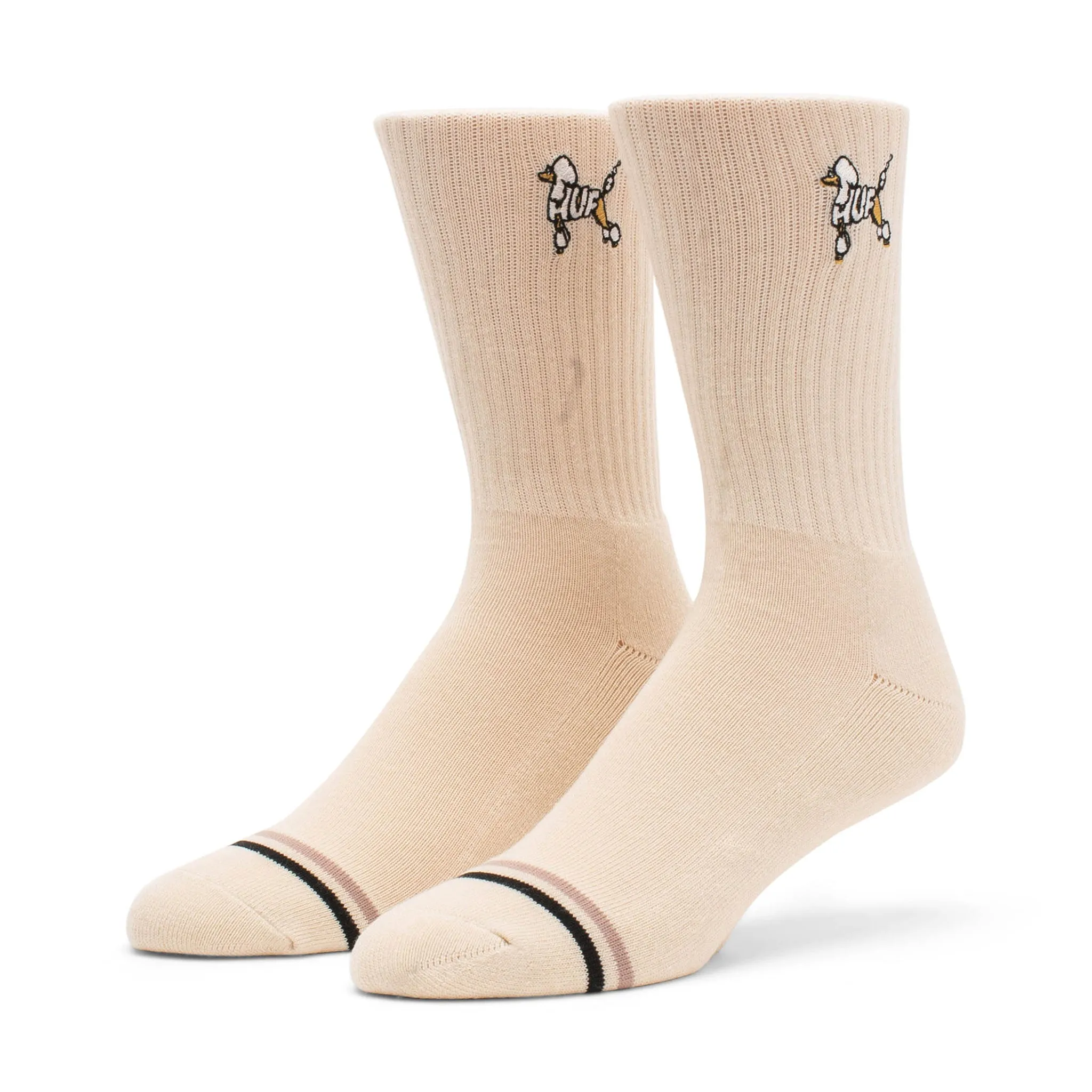 POODLE CREW SOCK (Cream)