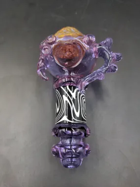 Purple Goth Honeycomb Handpipe - 5.5