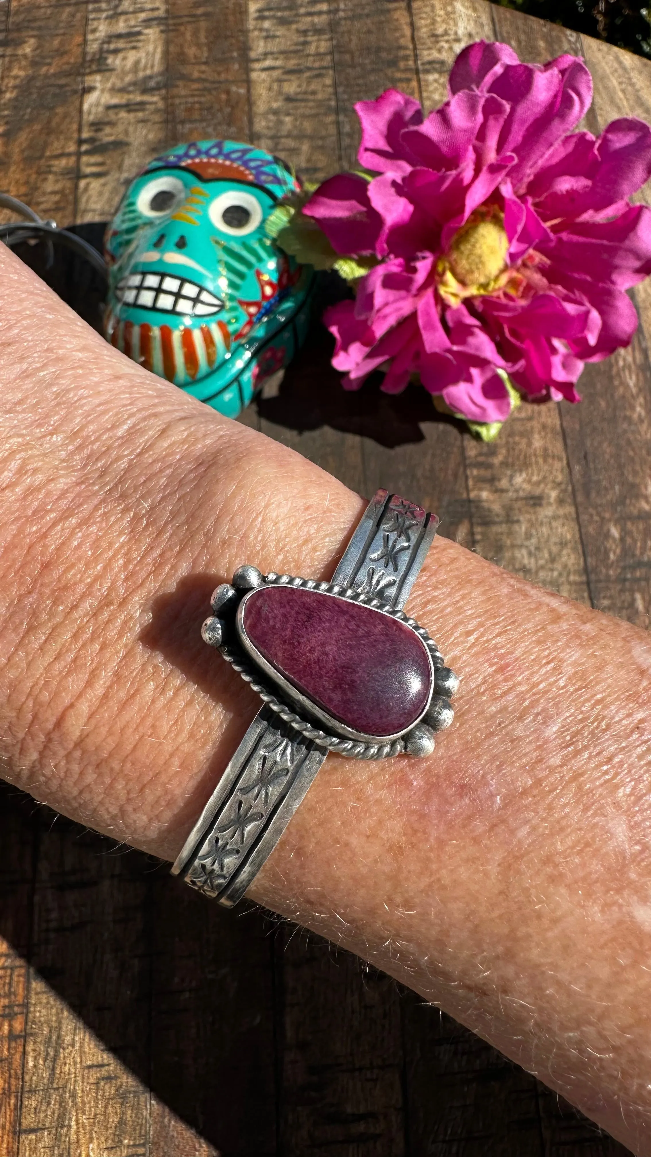 Purple Spiny Stamped Cuff #2