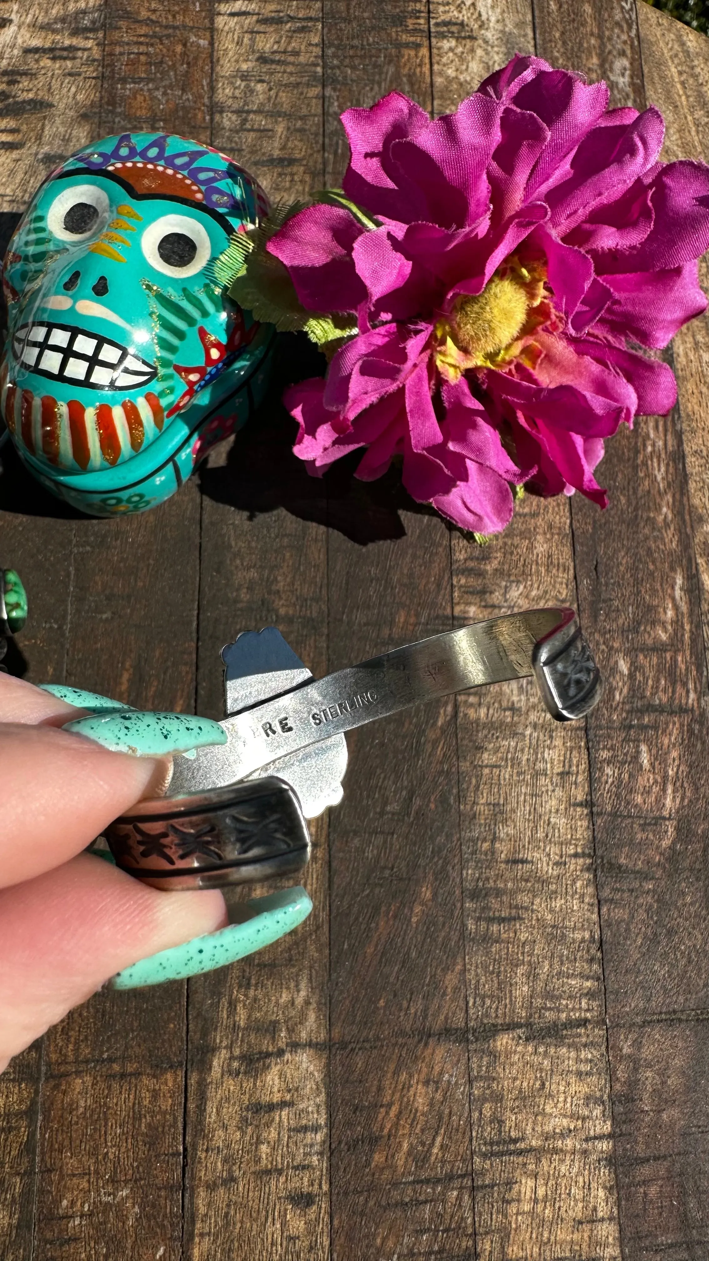 Purple Spiny Stamped Cuff #2