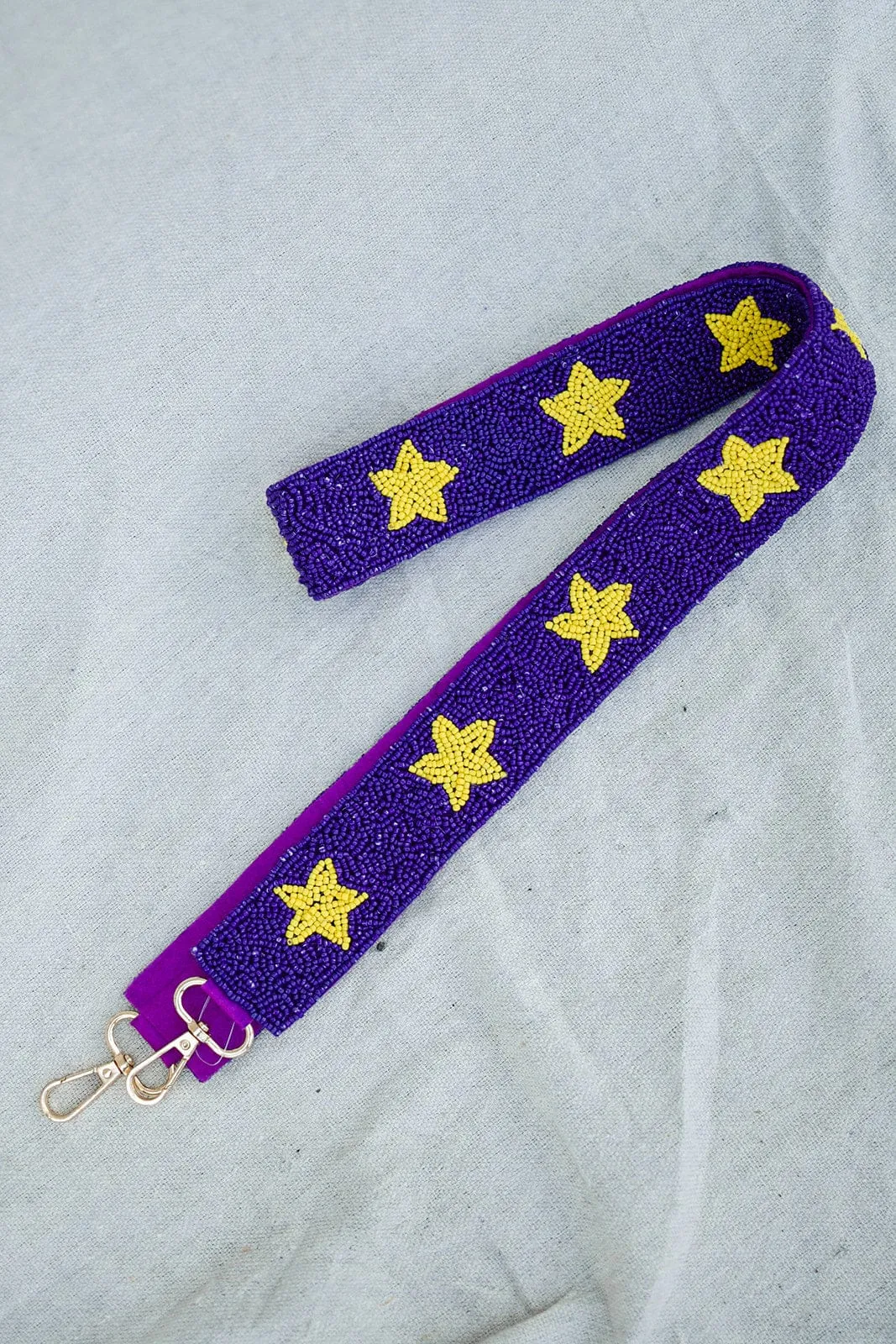 Purple Star Beaded Bag Strap