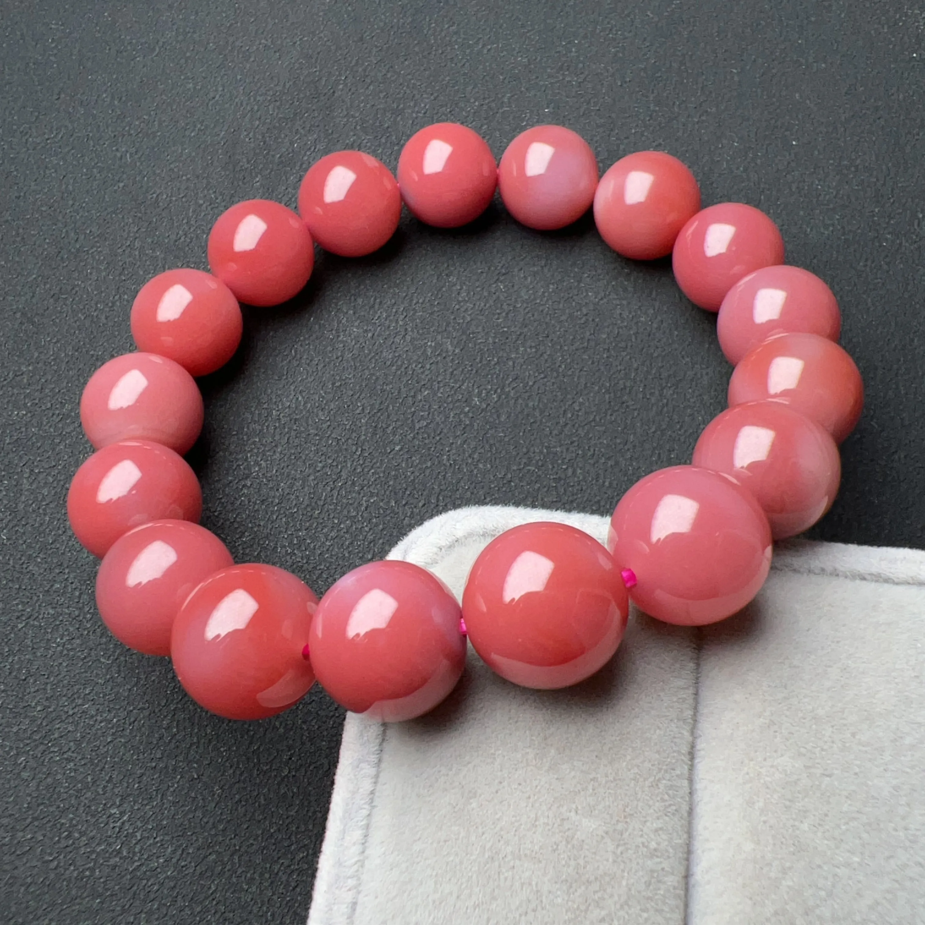 Rare Large Beads 12.4mm Purple Red Natural Yanyuan Agate Bracelet Heart Chakra Healing Jewelry Stone of Strength