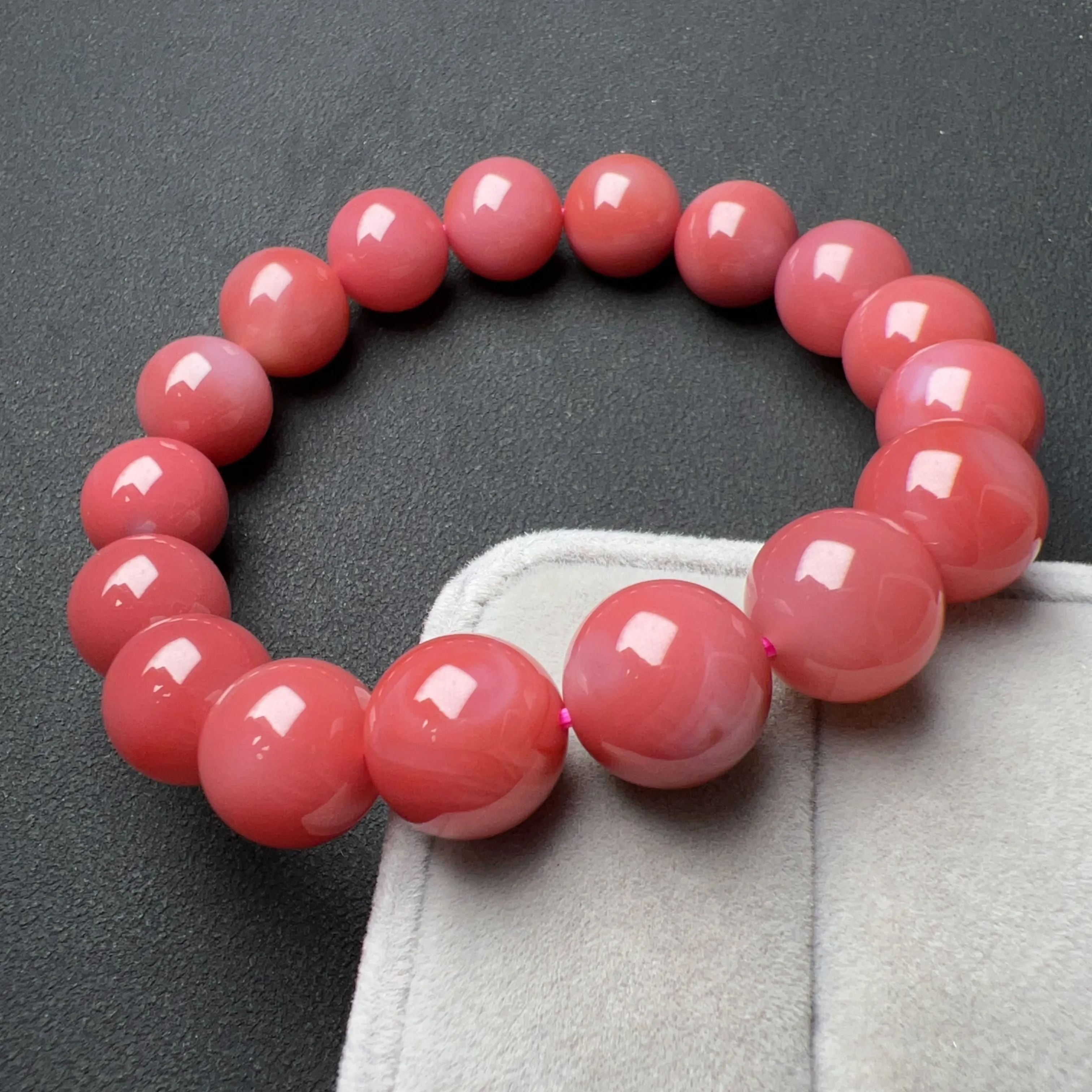 Rare Large Beads 12.4mm Purple Red Natural Yanyuan Agate Bracelet Heart Chakra Healing Jewelry Stone of Strength