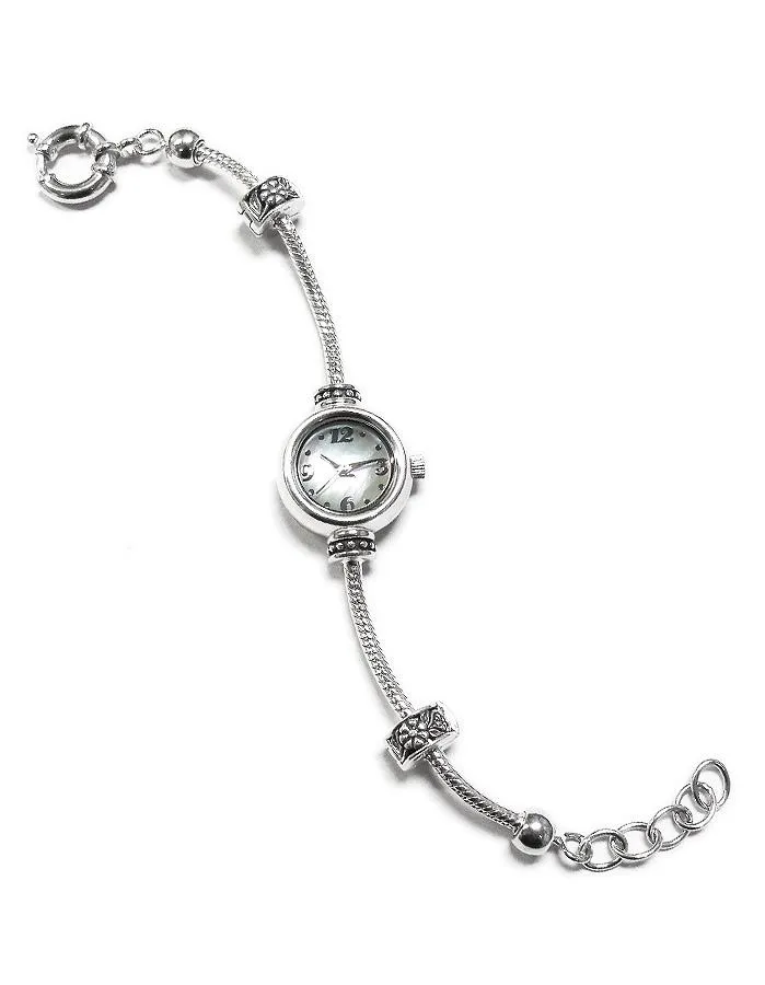 Reflection Beads Sterling Silver Watch - I Love the USA Set - Mother of Pearl