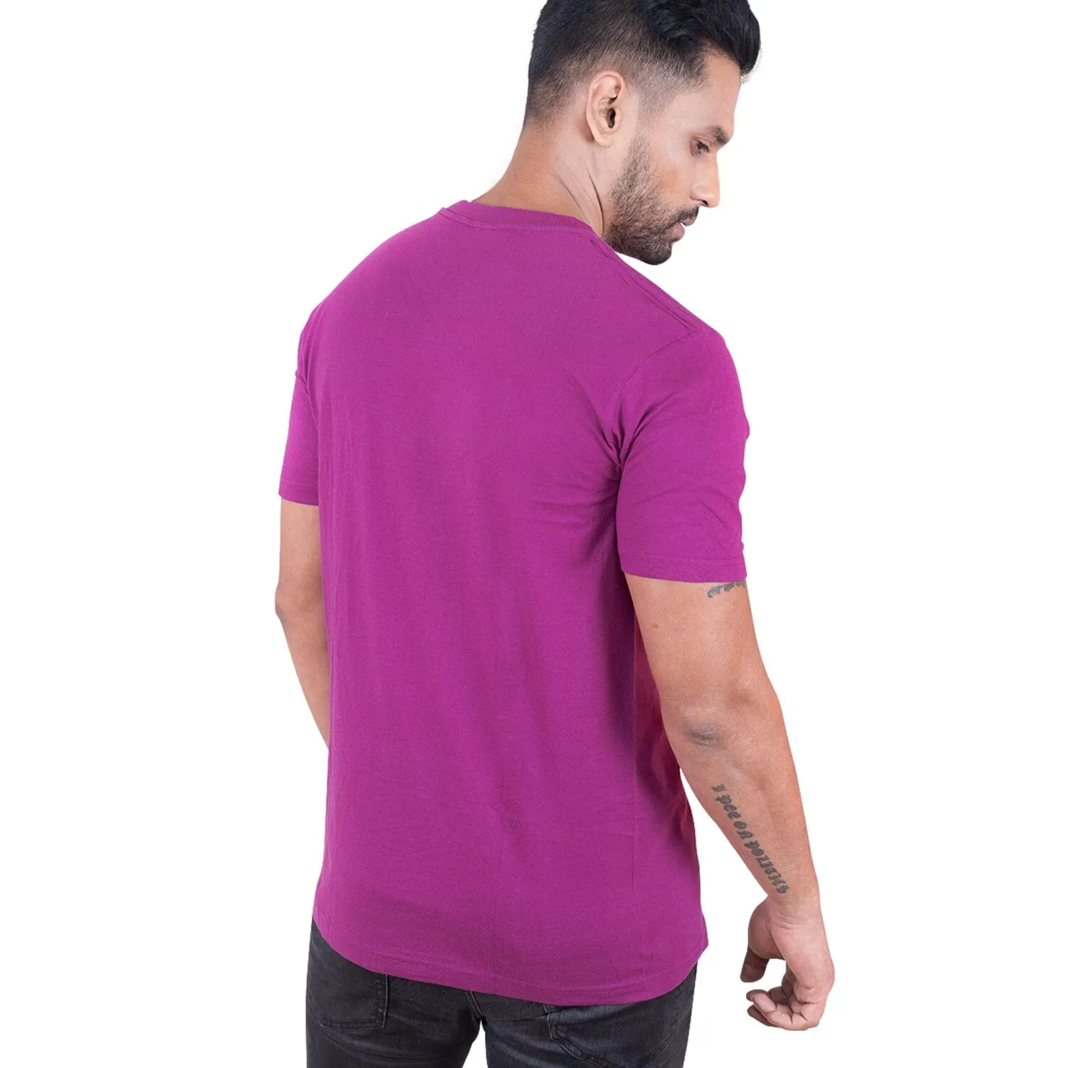 Round Neck Purple Half Sleeve