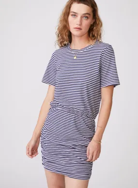 Ruched Stripe Mini Dress