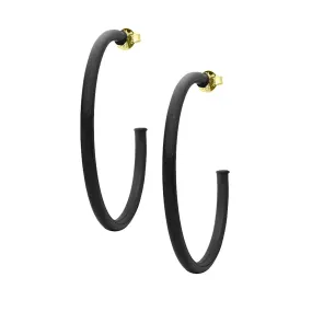 Sheila Fajl 2.5 Inch Everybody's Favorite Hoop Earrings in Painted Black