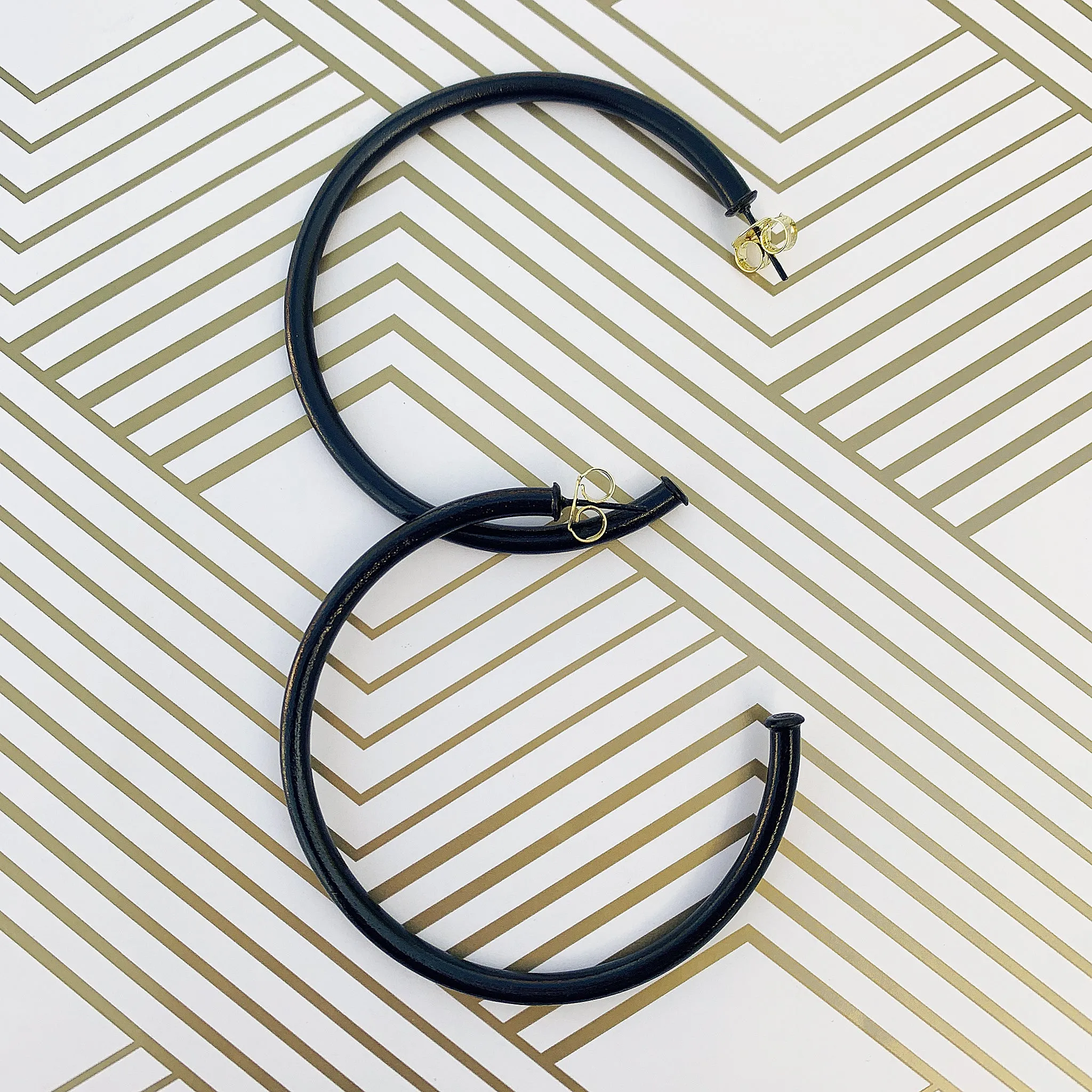 Sheila Fajl 2.5 Inch Everybody's Favorite Hoop Earrings in Painted Black