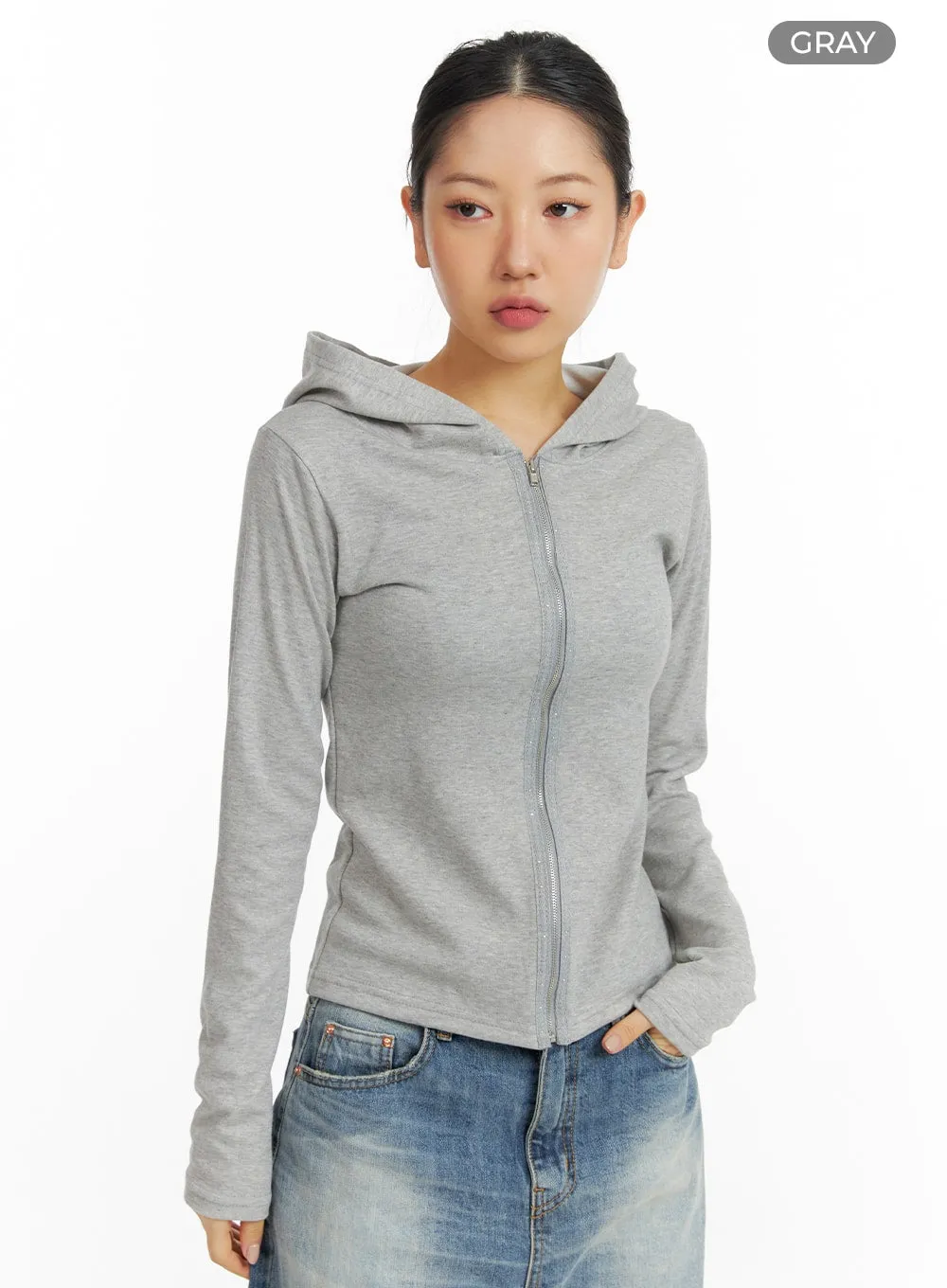 Slim-Fit Hooded Zip Top CF419