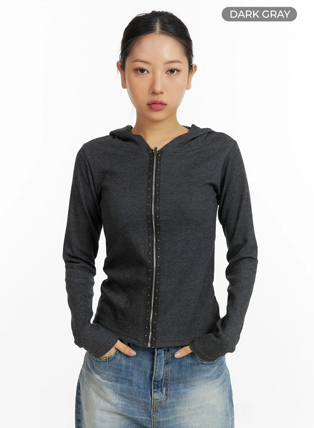 Slim-Fit Hooded Zip Top CF419