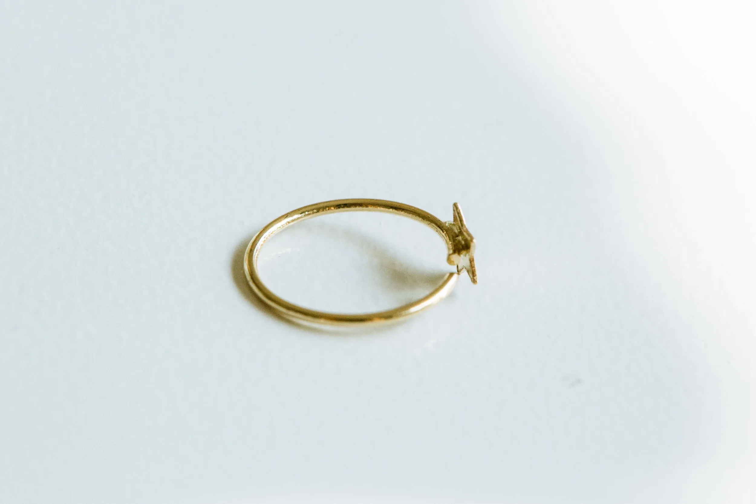 Star Cartilage Helix Hoop Ring Piercing Earring-14K Solid Gold Jewelry