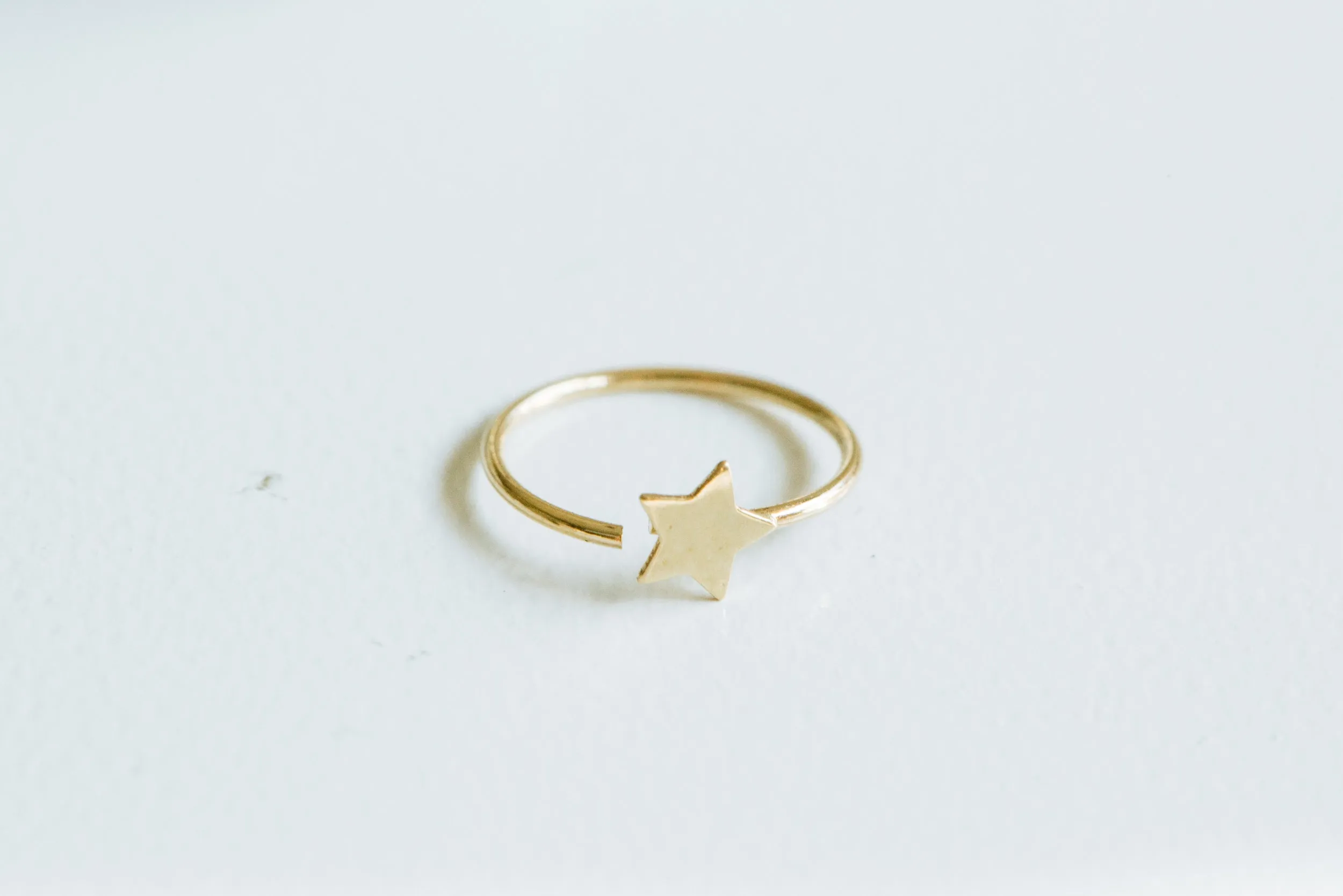 Star Cartilage Helix Hoop Ring Piercing Earring-14K Solid Gold Jewelry