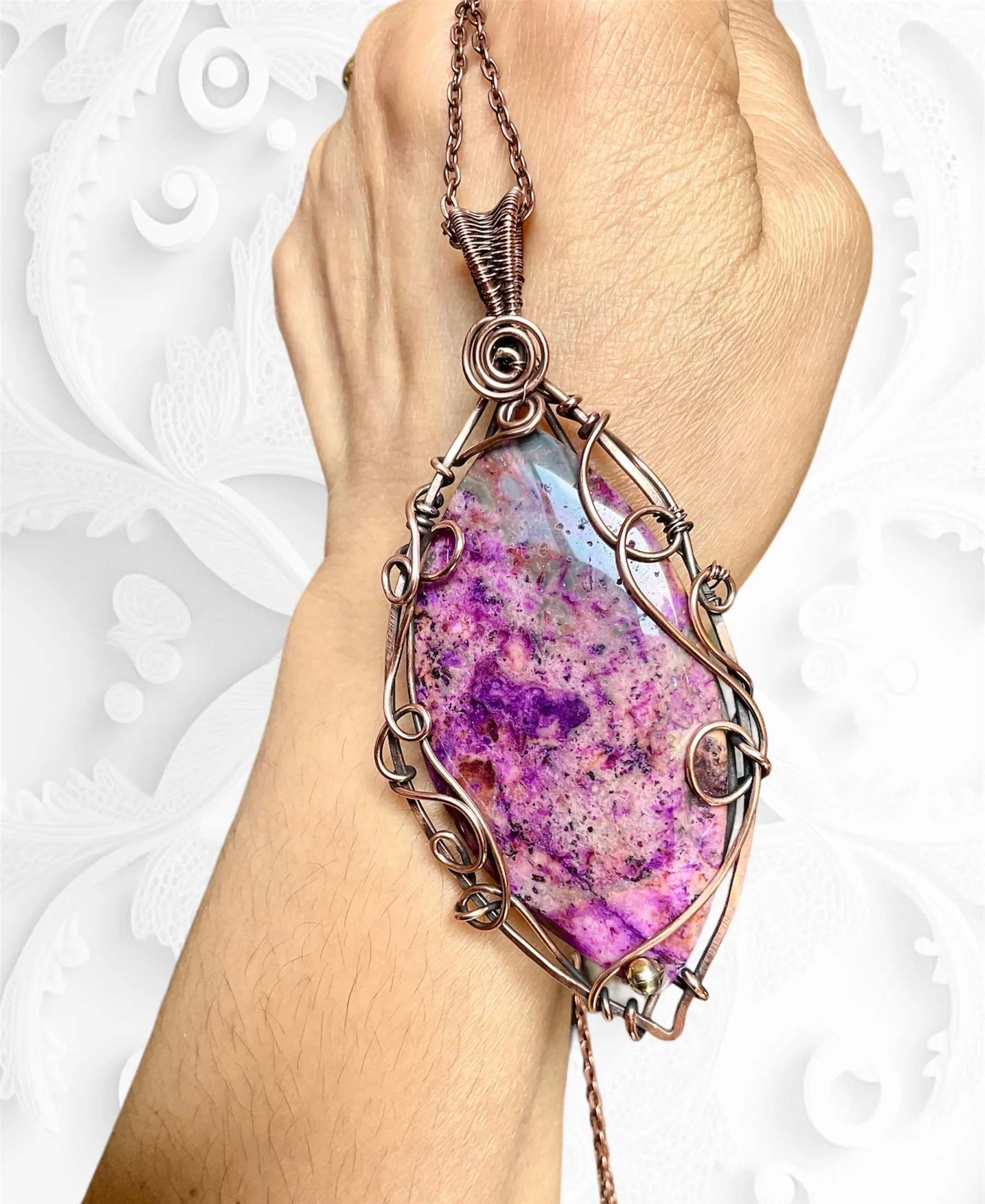 Sugilite Wire Wrapped Pendant