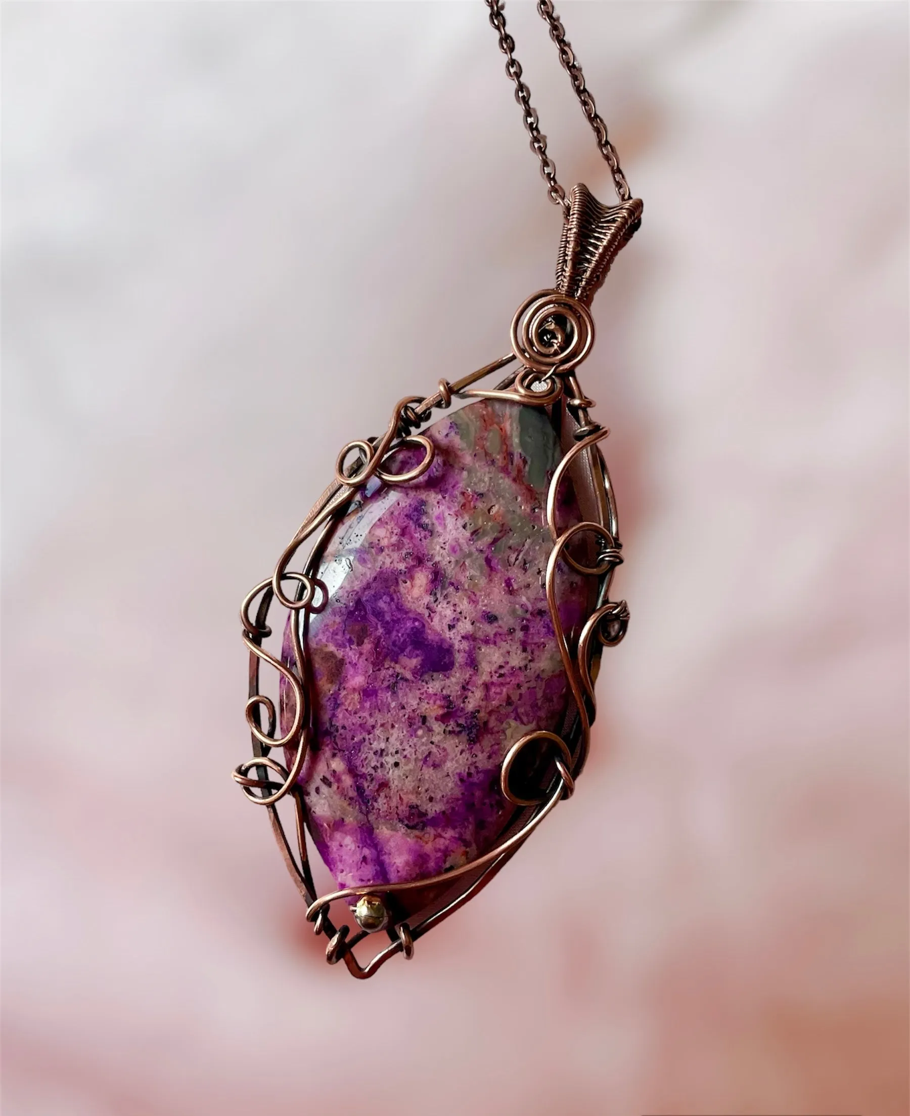 Sugilite Wire Wrapped Pendant