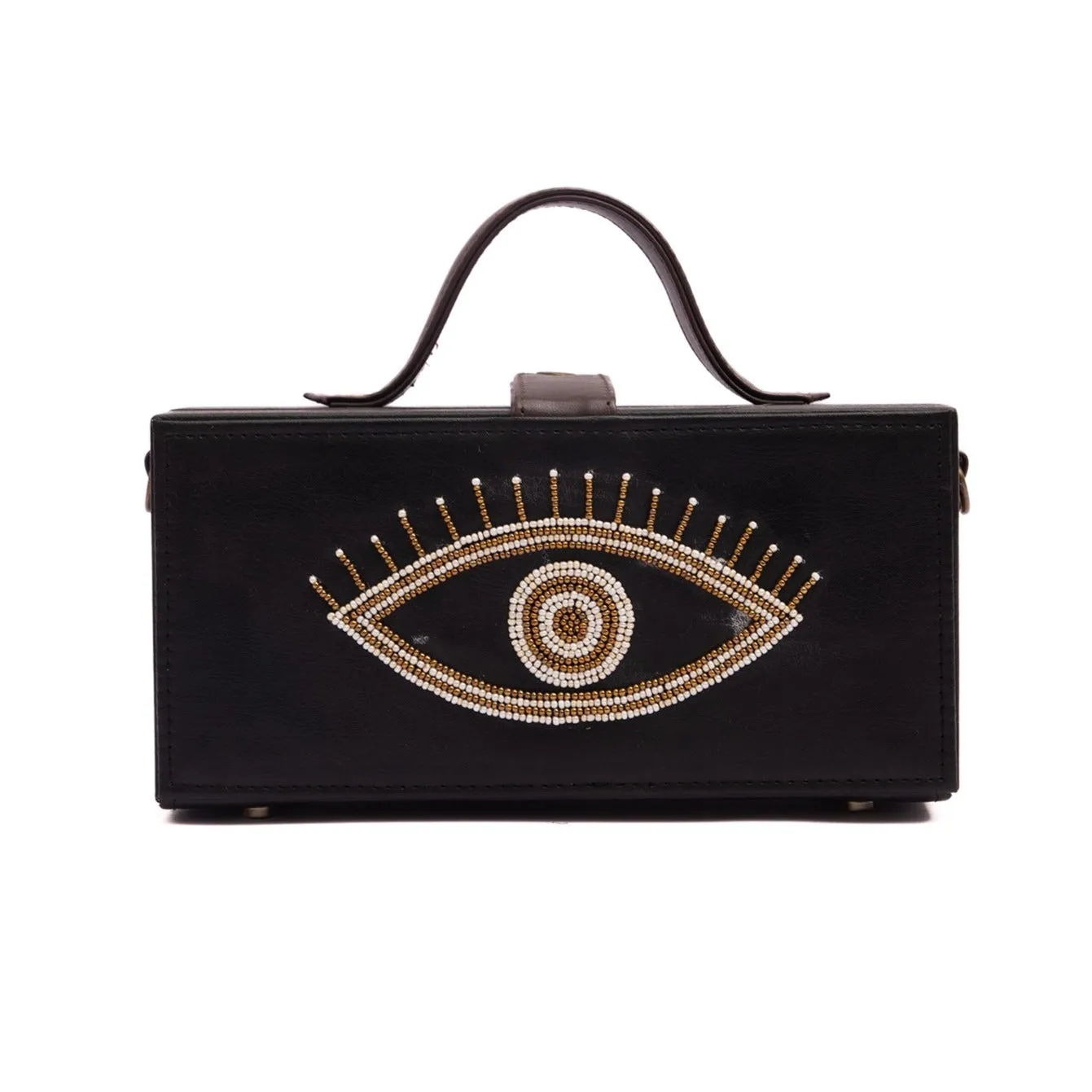 Turkish evil eye hand embroidered wedding gold clutch bag for women