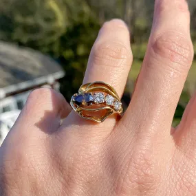 Vintage Brown & White Diamond Ring