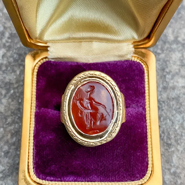 Vintage Carnelian Intaglio Ring