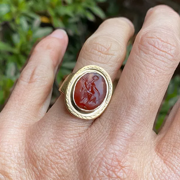 Vintage Carnelian Intaglio Ring