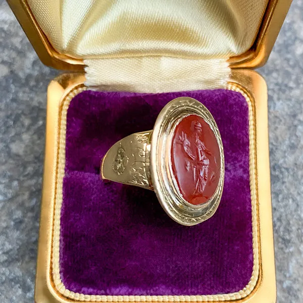 Vintage Carnelian Intaglio Ring