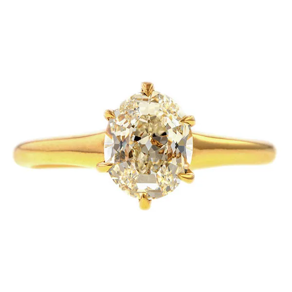 Vintage Solitaire Engagement Ring, Oval 1.50ct.