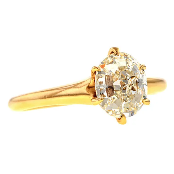 Vintage Solitaire Engagement Ring, Oval 1.50ct.