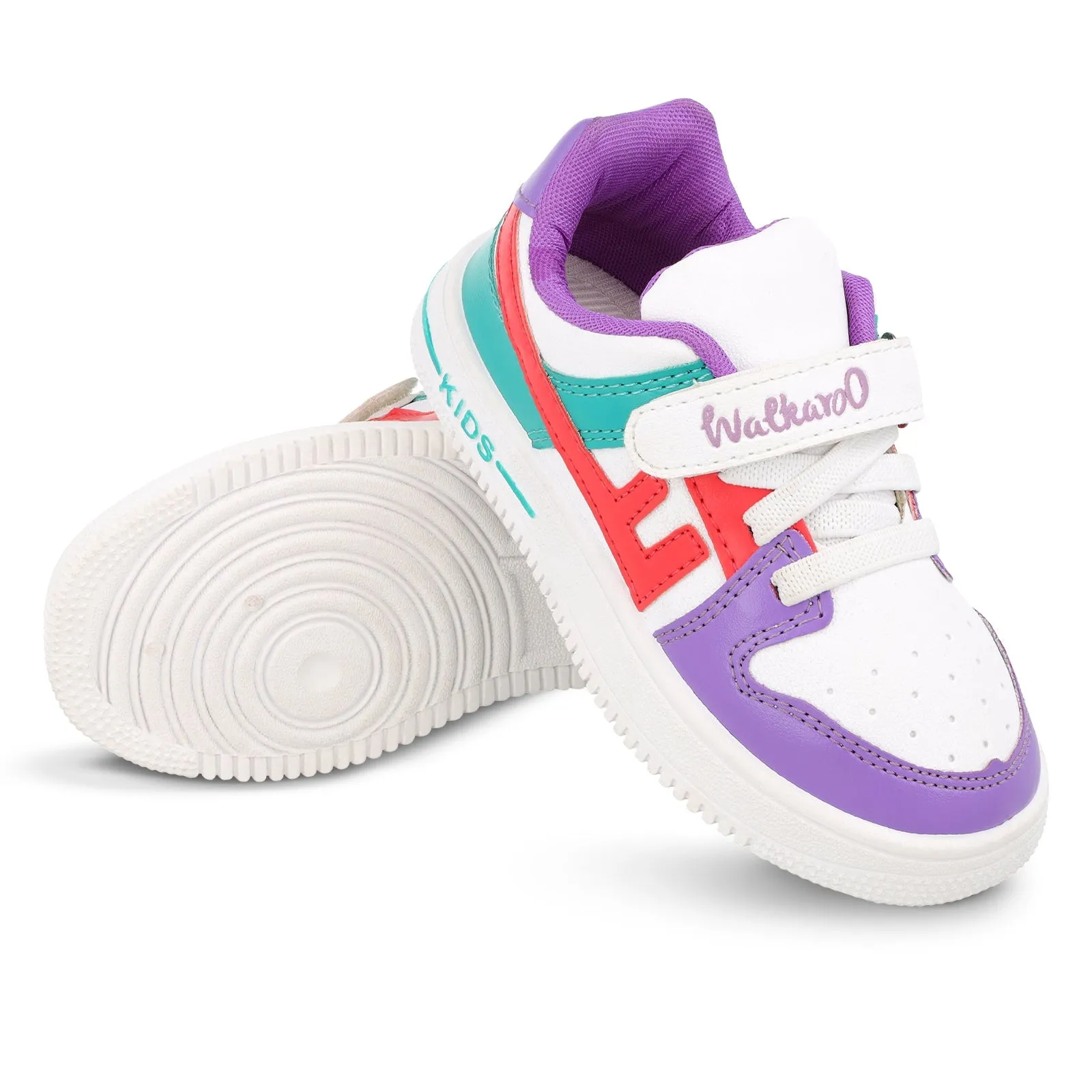 Walkaroo Kids Shoe - WK364 White Purple