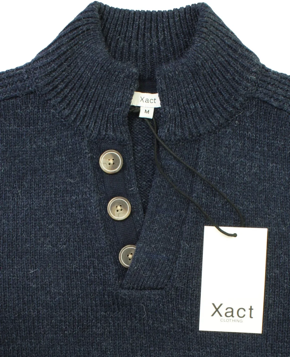 Xact Mens 3 Button Wool Blend Jumper